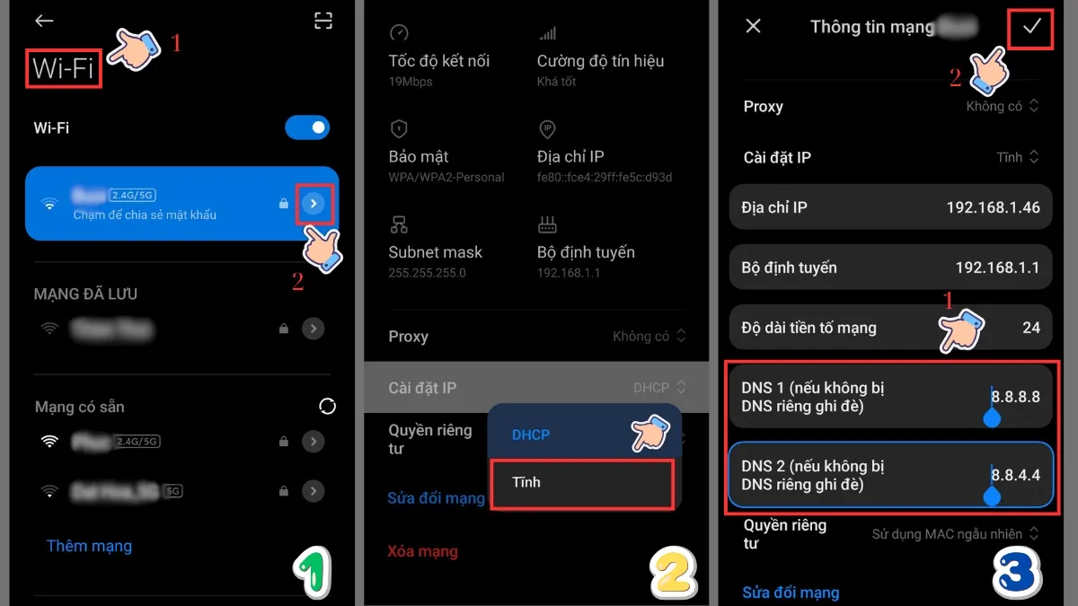 How to change DNS 8.8.8.8 on Android phone simply and quickly